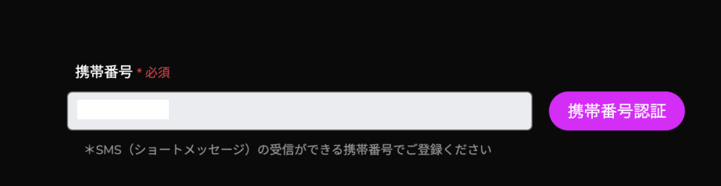 ワンダーカジノ電話番号認証